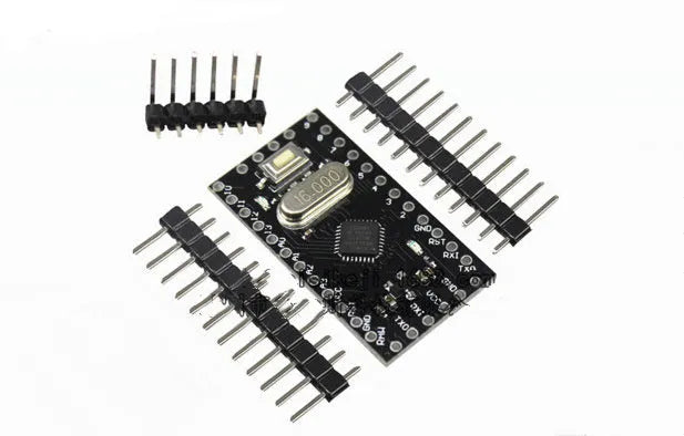 Mini Pro ATMEGA328P-AU microcontroller circuit board showing digital and analogue pin headers