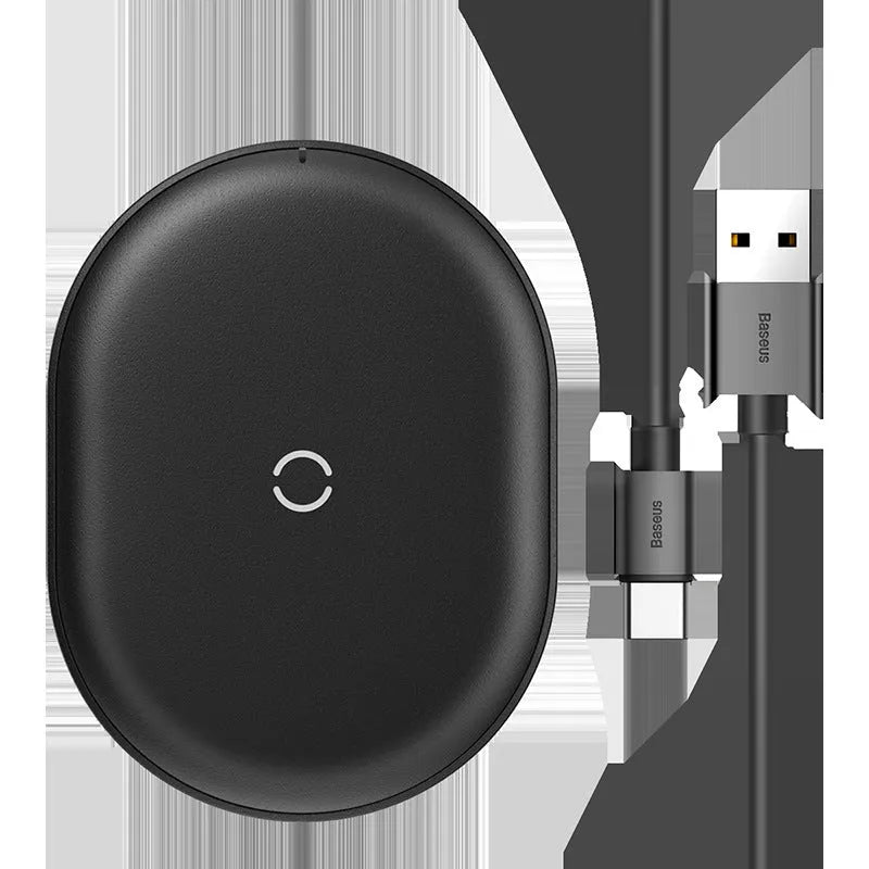 Baseus rough 15W wireless charging pad in black or white colour with LED indicator