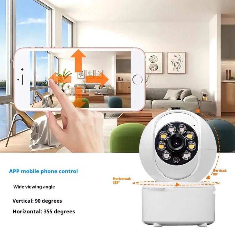 Indoor ceiling-mounted 1080p HD home security camera with panorama lens on a white ABS plastic housing.