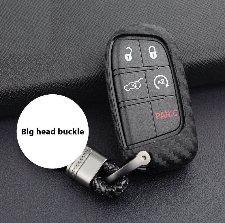 Flexible silicone protective case for Dodge Chrysler Fiat remote car key fob in single bag style.