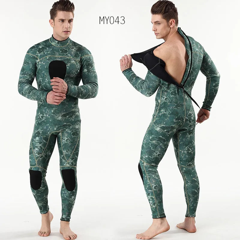 3mm neoprene camouflage diving wetsuit for men for cold water swimming and wading