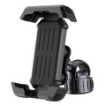 Black ABS plastic bicycle handlebar mount for mobile phone navigation.