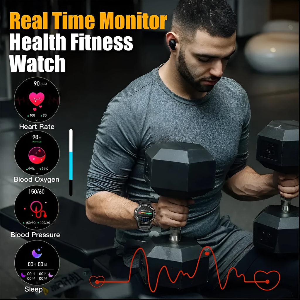 Bluetooth calling smart watch with waterproof design and health monitoring features