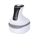 Rechargeable cat head massager in vanilla blue colour with push-button controls and four vibration settings