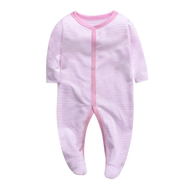 Cotton baby one-piece clothes in a dinosaur print design for infants aged 3 to 12 months