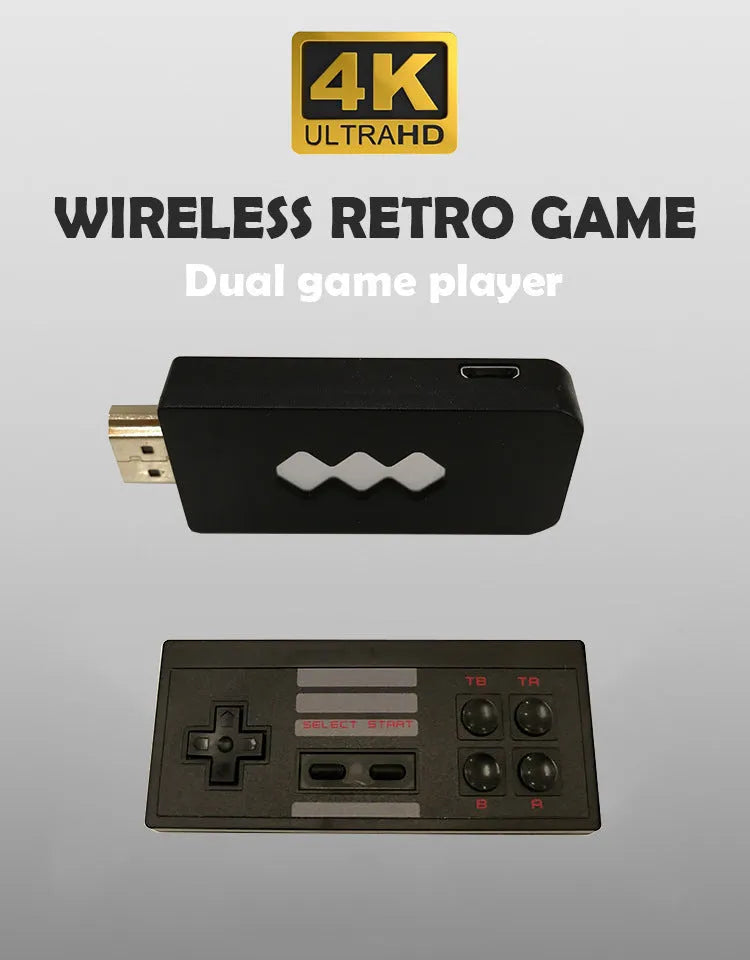 Y2 HD game console black mini host with wireless controller and HDMI cable for TV gaming