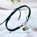 Natural strawberry quartz cherry charm bracelet for women with crystal beads