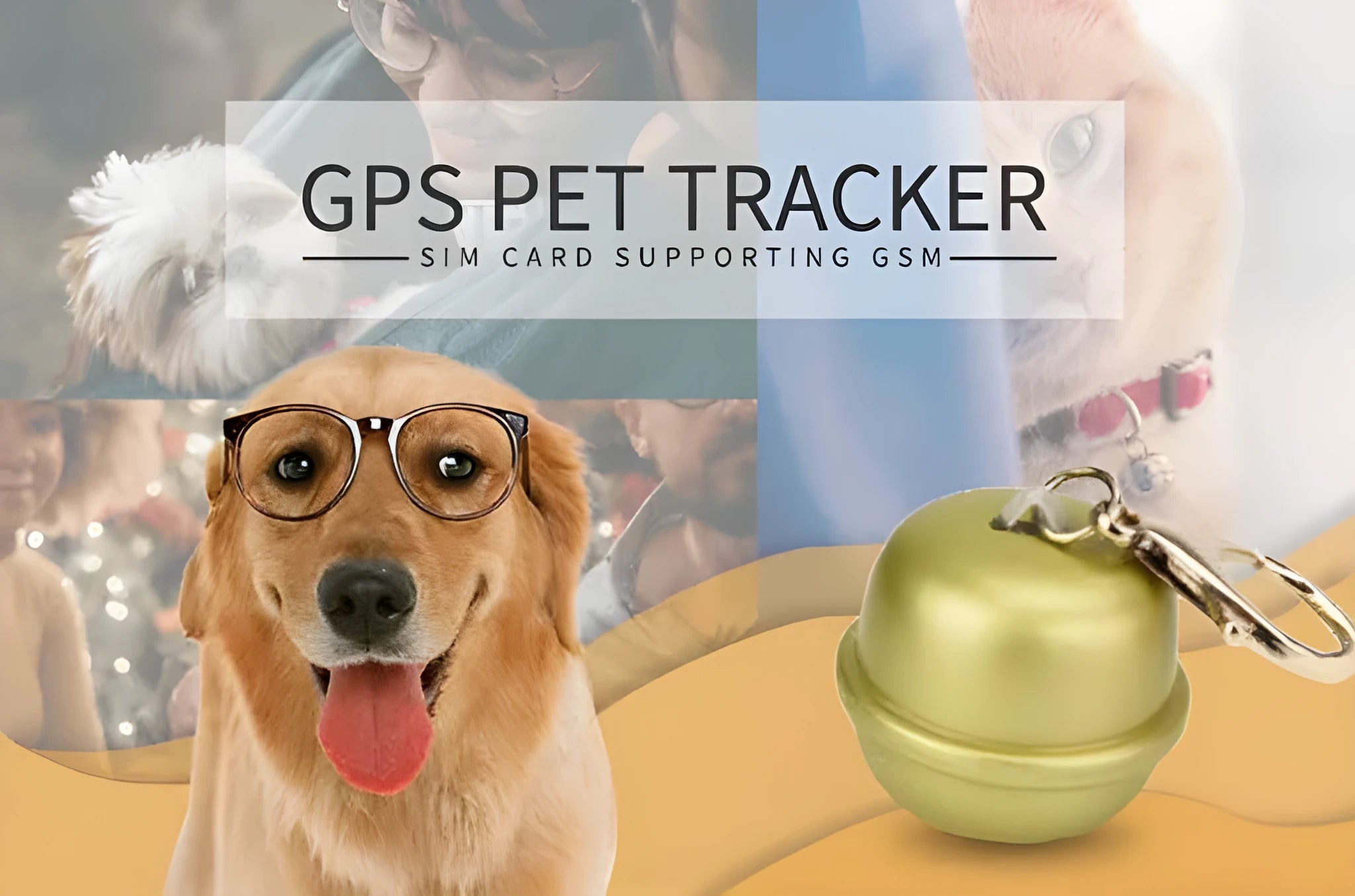GPS dog collar pet locator in black, brown, green, and pink colours with waterproof casing