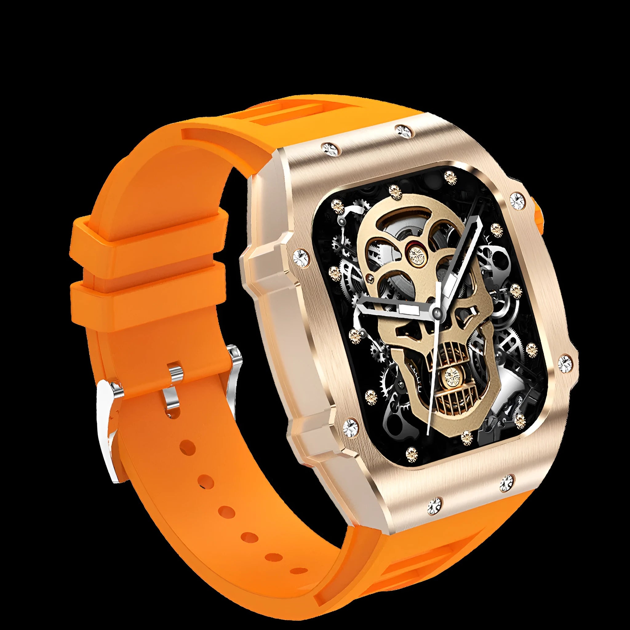 Men's smart watch with 1.91 inch IPS screen showing heart rate monitoring in white frame with black strap