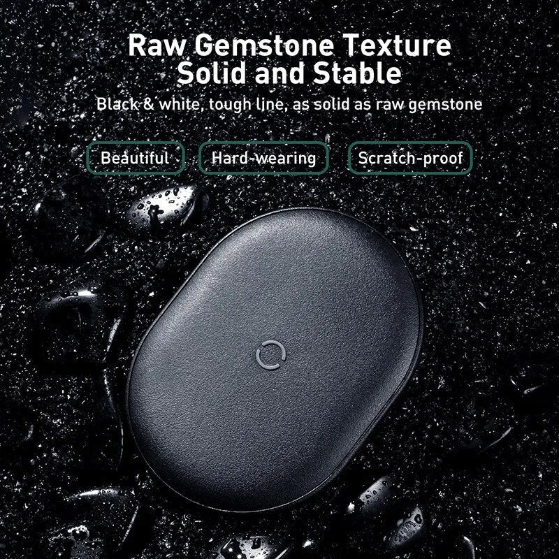 Baseus rough 15W wireless charging pad in black or white colour with LED indicator