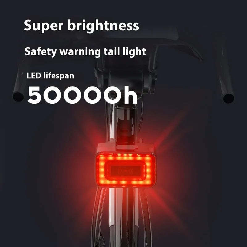 Smart millimetre wave radar detection bicycle taillight with double mounting bracket.