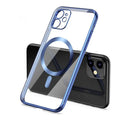 Electroplated silicone and TPU magnetic back cover for iPhone in solid colours.