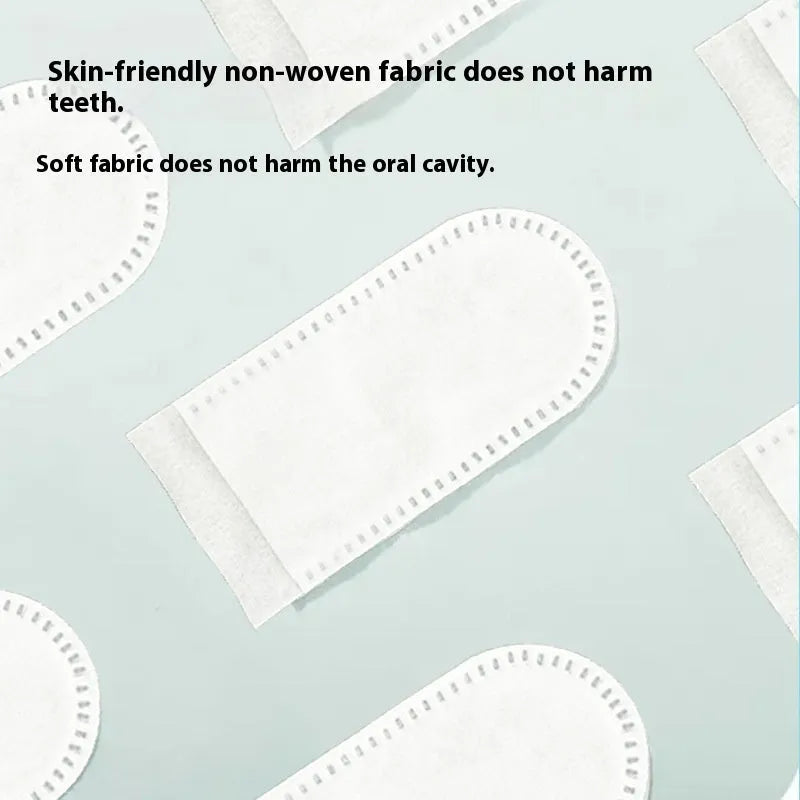 Pack of 50 non-woven pet dental cleaning finger stalls for dogs and cats.