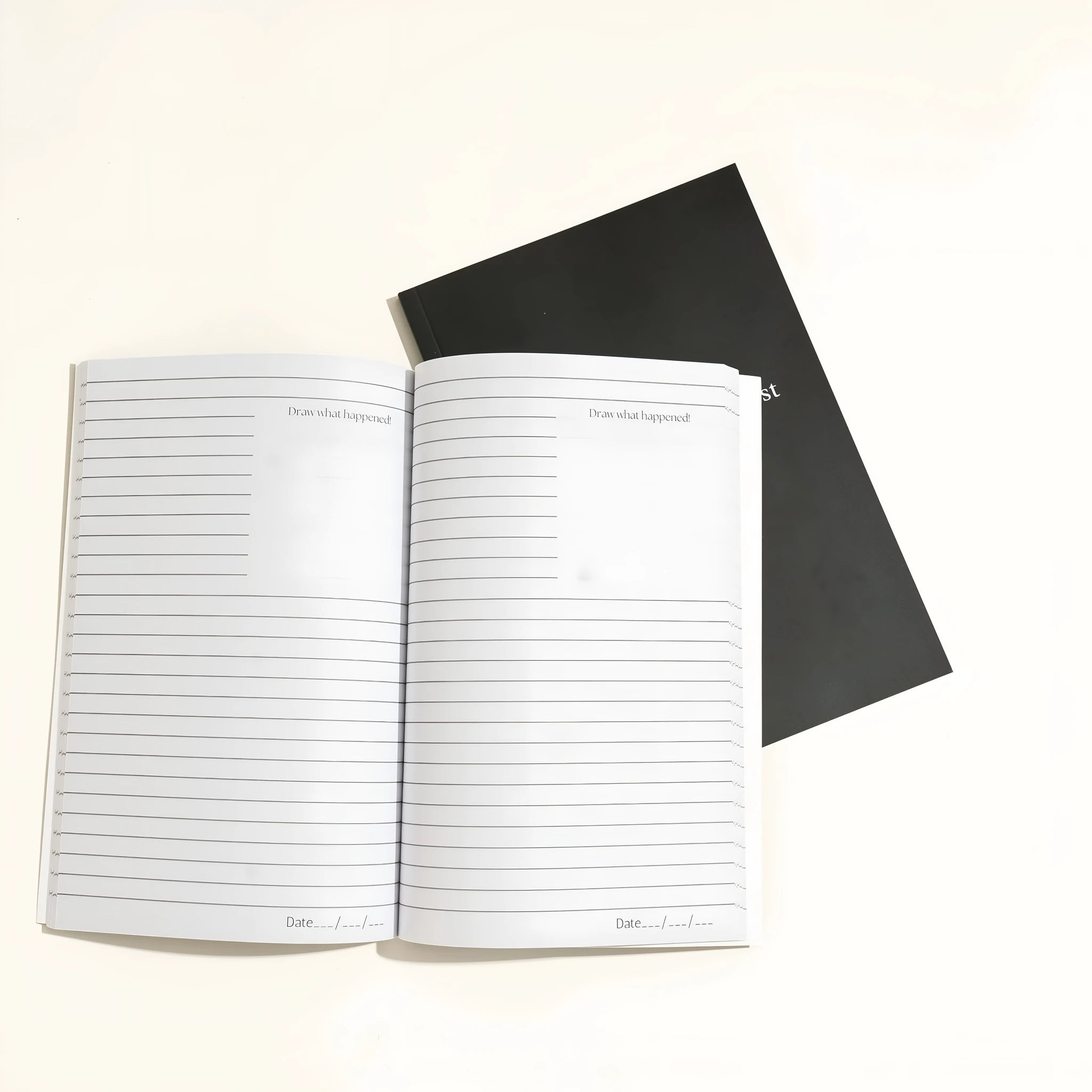 Black cover dream journal notebook with business simplicity style.