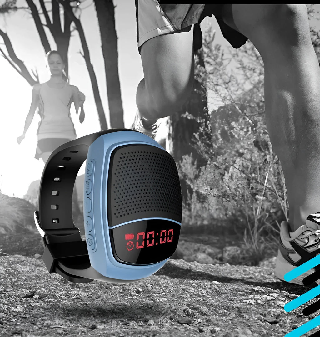 B90 wireless Bluetooth speaker watch with waterproof and drop-proof design for outdoor sports, black colour