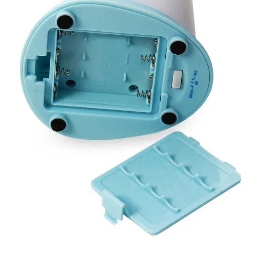 Automatic sensor soap dispenser in multi-colour option on a desktop, showing compact ABS plastic body.