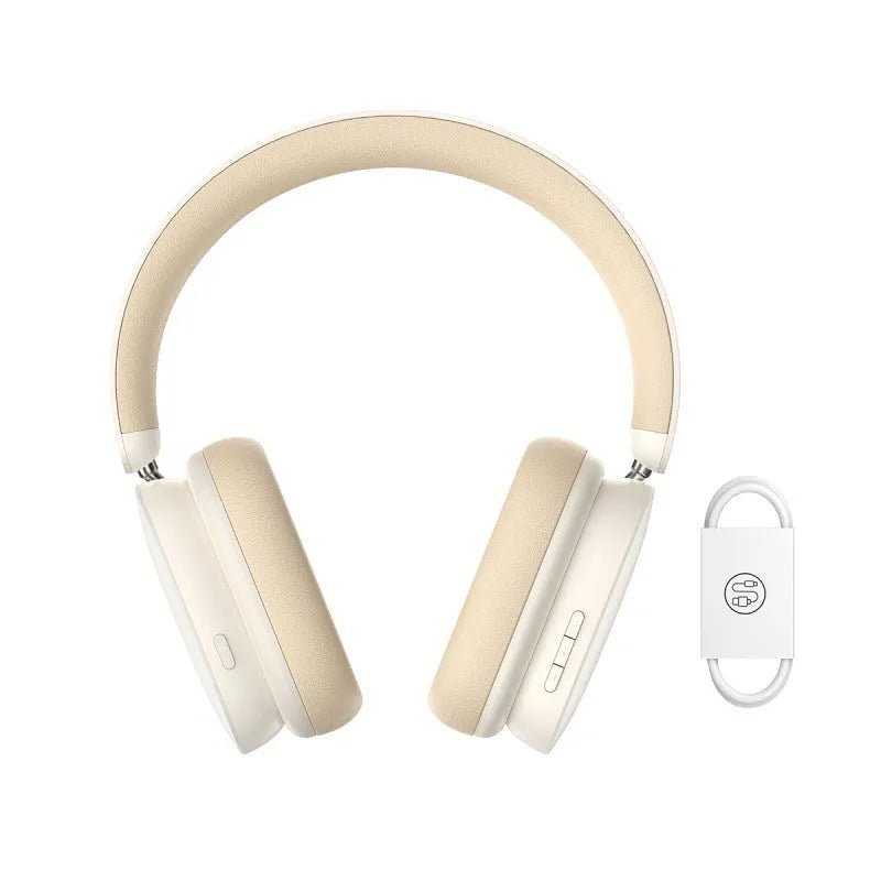 Active noise reduction ANC Bluetooth 5.2 headset in dark gray with head-mounted design and built-in microphone