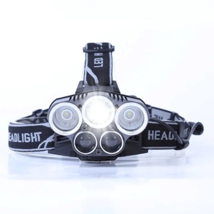 Outdoor head-mounted camping light with LED beam and adjustable head strap