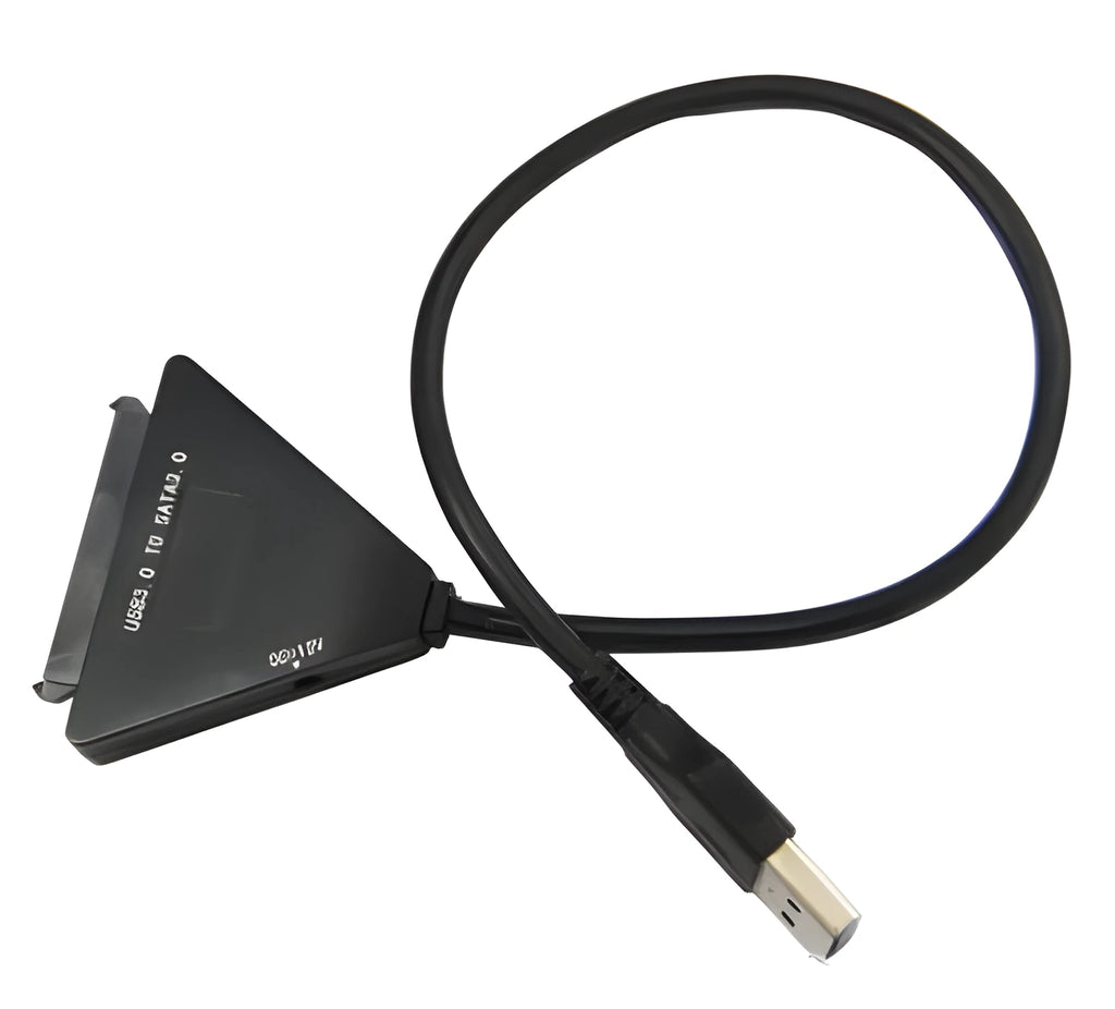 Black USB 3.0 to SATA adapter cable with 7+15 pin connector and separate power line for hard drives