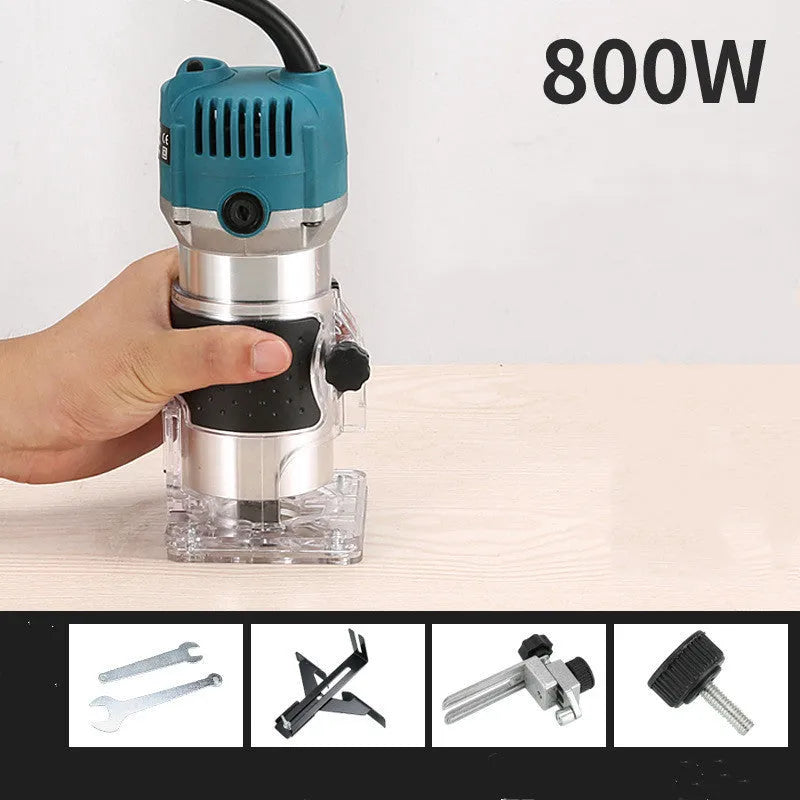 800W electric wood polishing trimmer tool with aluminum casing and power cord