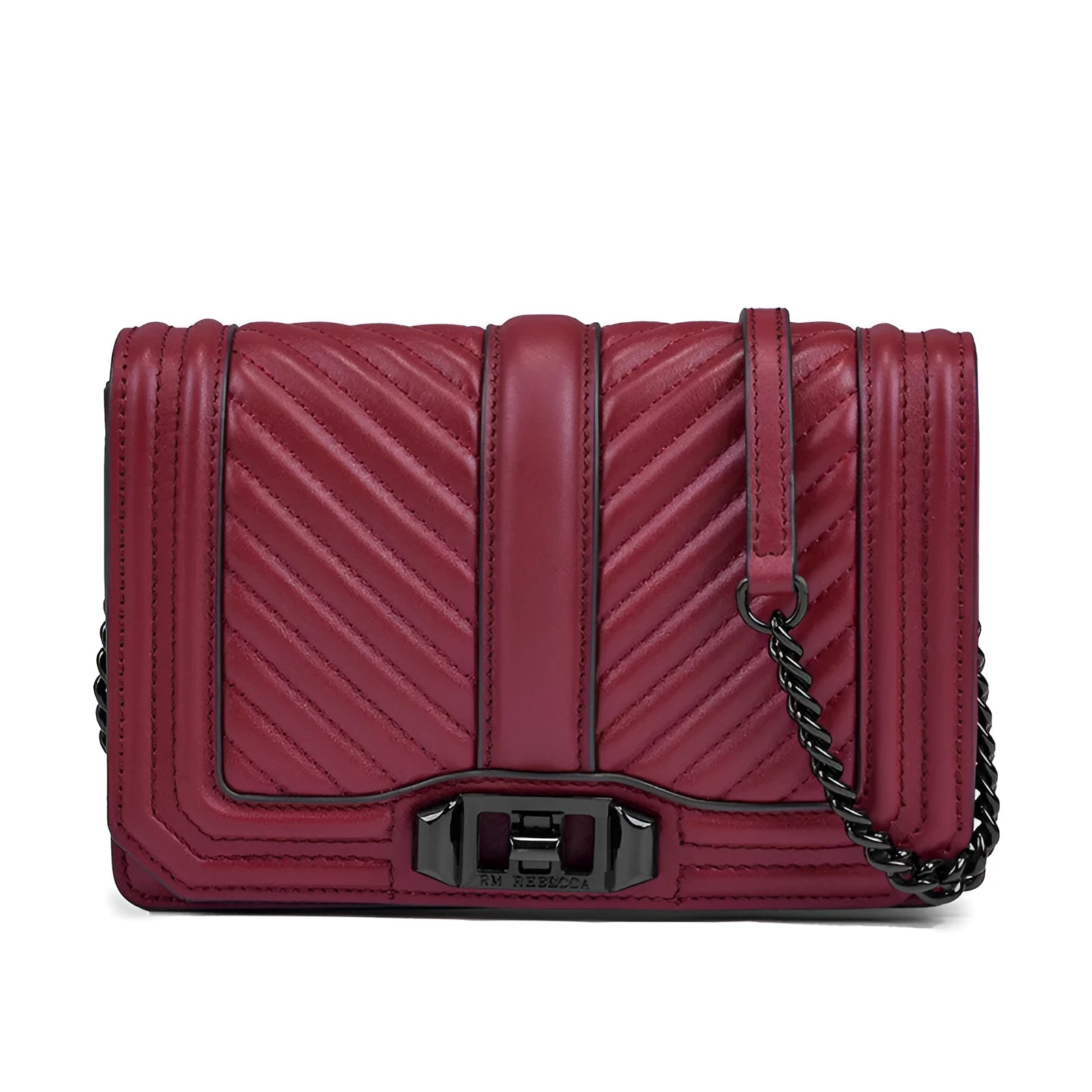 Women's shoulder chain bag in first layer cowhide with plaid pattern and chain strap, square shape