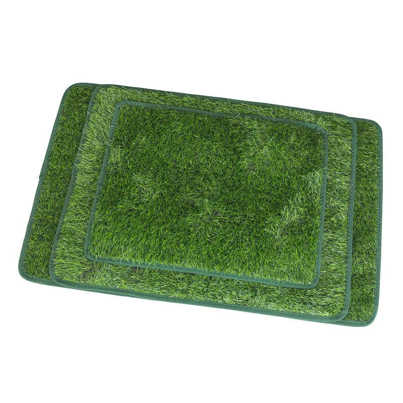 Green dog pee training grass mat with realistic texture for indoor and outdoor pet potty training