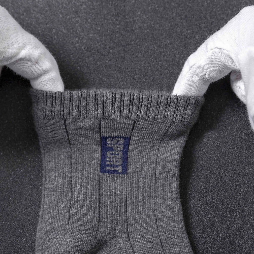 Breathable 5-pair men's cotton mid-tube socks set in SPORT tube stripe pattern