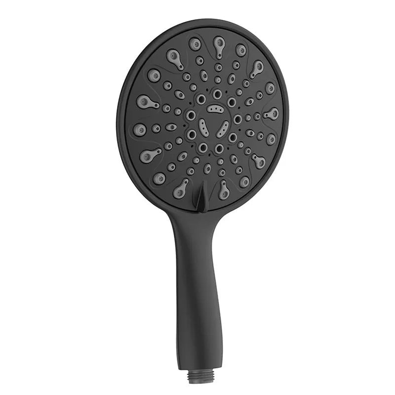 Chrome six-function handheld shower head with 6-inch faceplate on a white background.