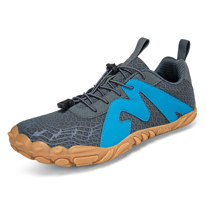 Couple sports climbing shoes with Flyknit lining and rubber sole in multiple colours.