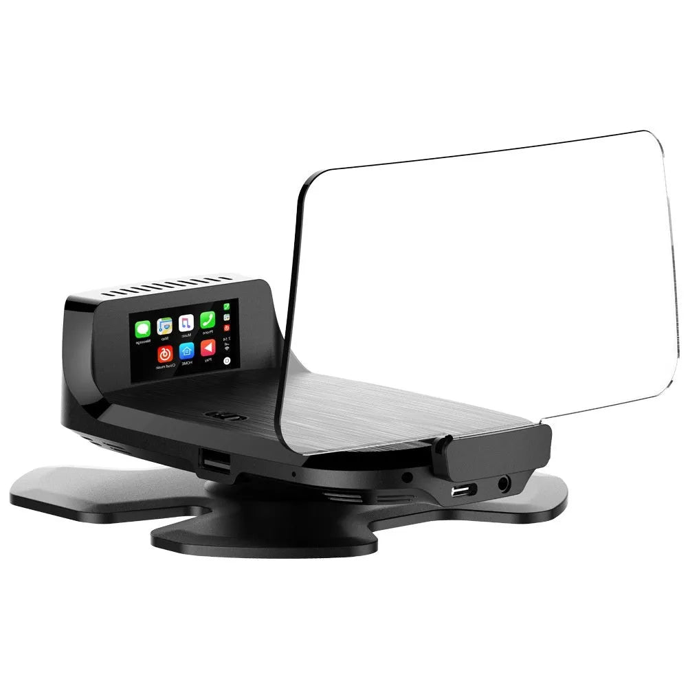 Black HUD head-up display projector unit for car speed projection with OBD connector
