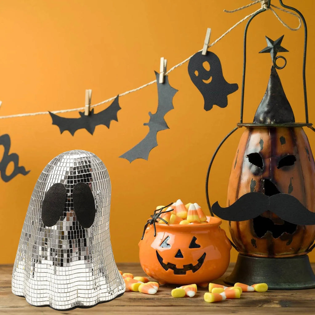 Silver Halloween ghost mosaic mirror patch desktop decoration in embroidered glass