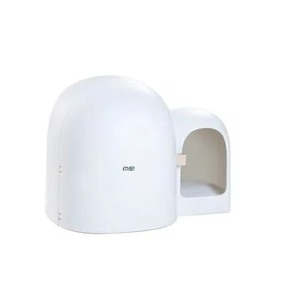 Fully enclosed oversized cat litter box in ABS plastic showing interior space and covered design