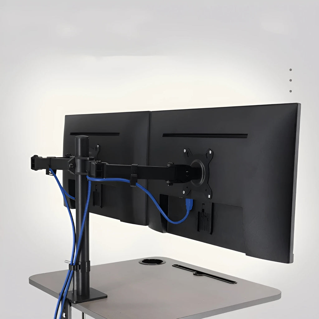Computer lifting rotating display bracket showing adjustable arm structure for monitor mounting