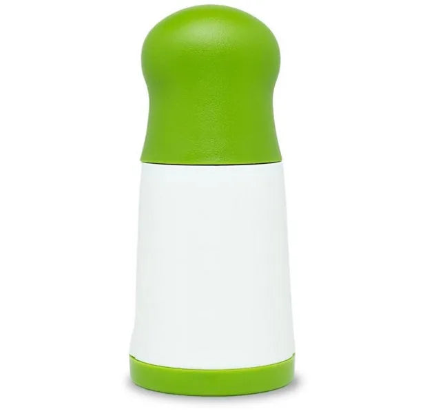 PP plastic and stainless steel herb grinder with removable top measuring 16.5 cm
