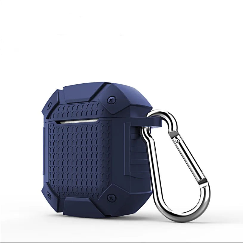 AirPods silicone protective case with metal back cover in four solid colours
