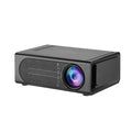 Black and white portable mini projector with wired mobile phone connectivity and 320x240 resolution display
