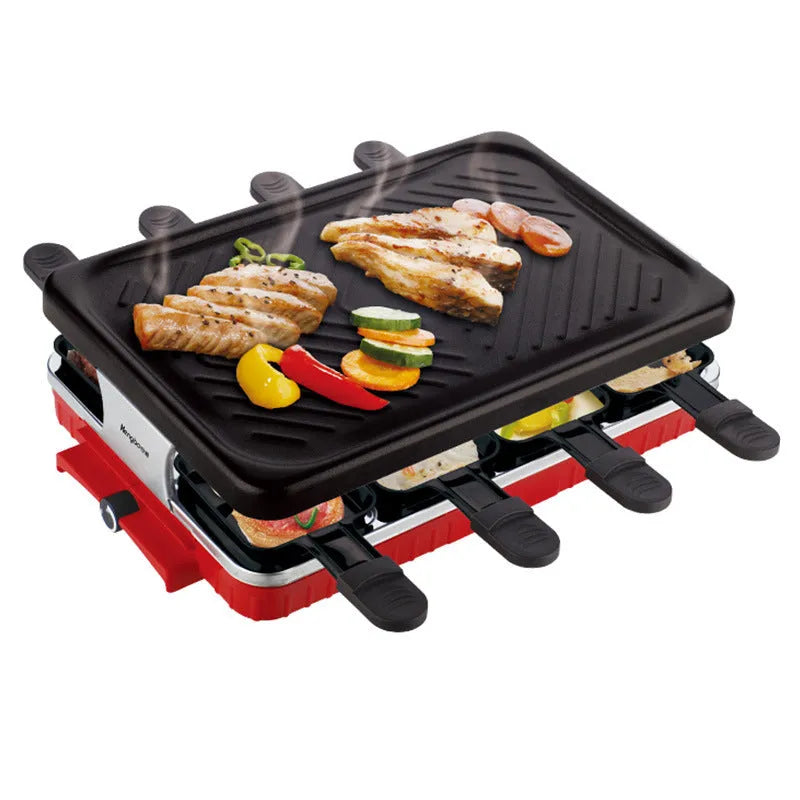 Black non-stick electric baking pan with split tray, 1300W, 415x260x125mm, indoor use