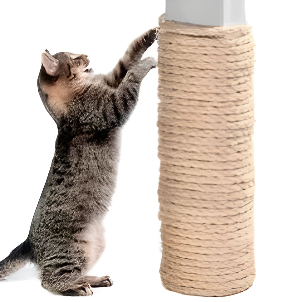 Natural 6mm sisal rope on a roll for cat scratching post repair