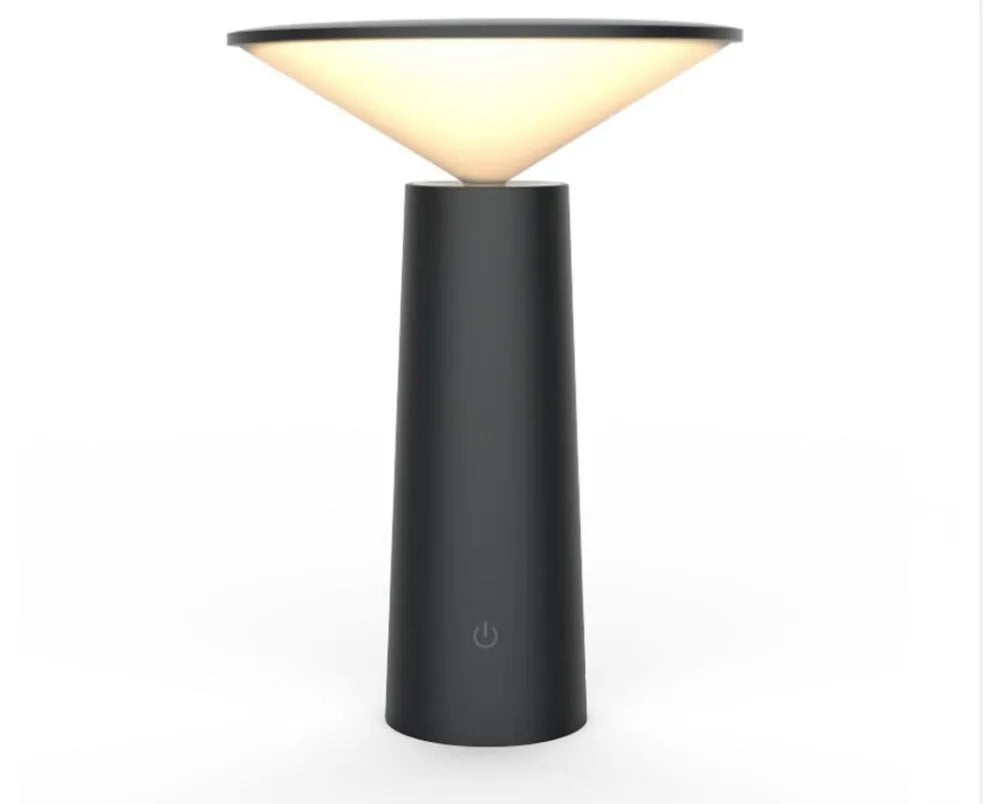 Black or white USB rechargeable LED desk lamp with touch sensor and adjustable flip head
