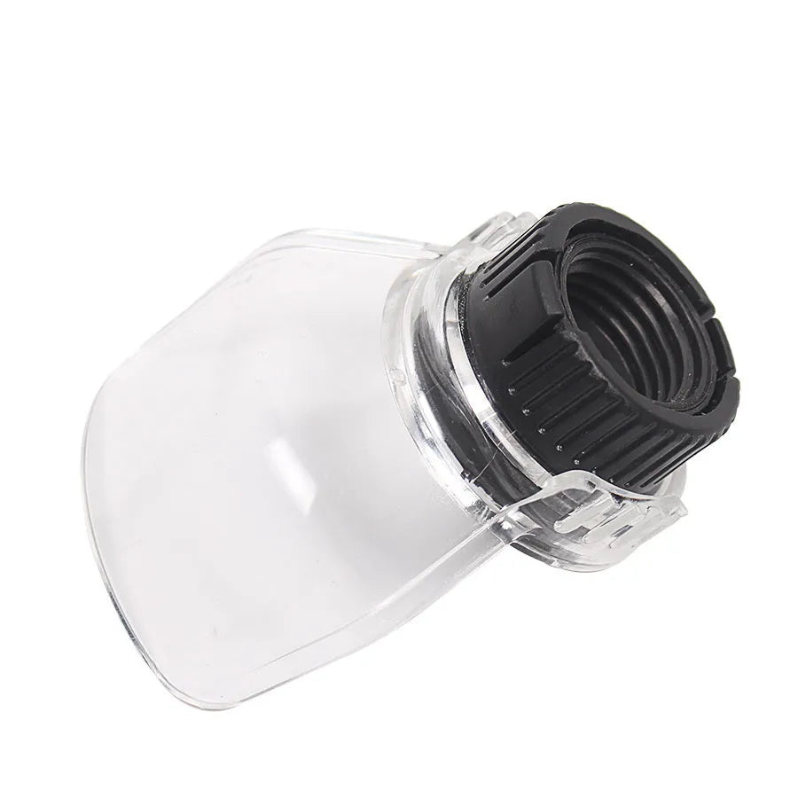 Transparent plastic face shield for Delta grinders with 17.5-19mm thread port