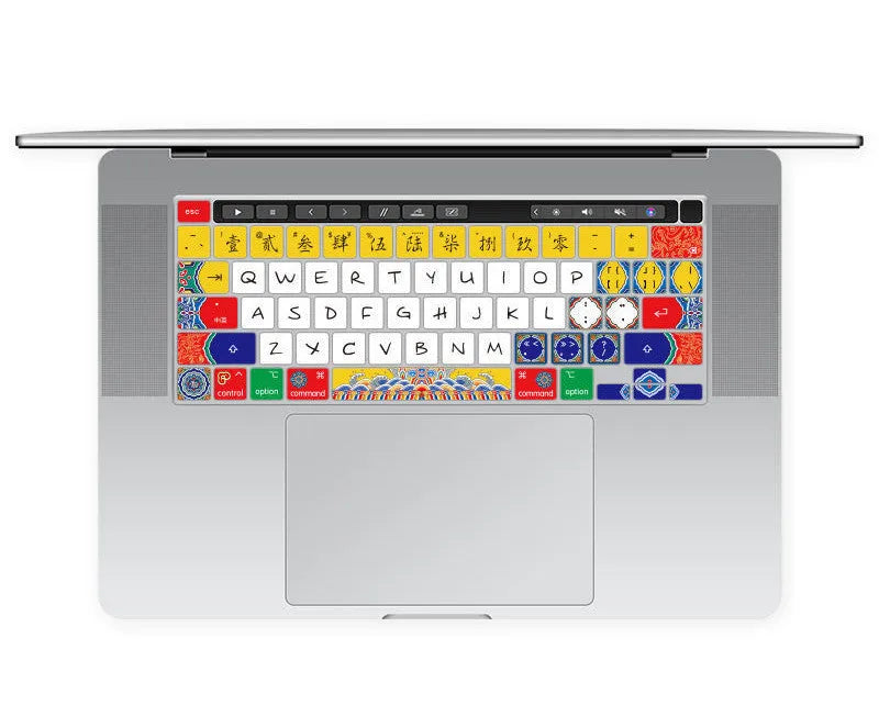 Colourful TPU keyboard protector film for Apple MacBook Pro Air 13.3-inch laptop.
