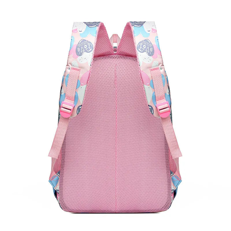Blue school backpack with air pillow belt system and Oxford cloth construction showing large capacity design