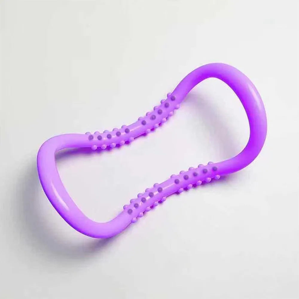 PP plastic yoga stretching ring in blue colour for pilates and flexibility exercises