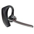 Black plastic Bluetooth sports headphones showing a simple design and USB charging port.