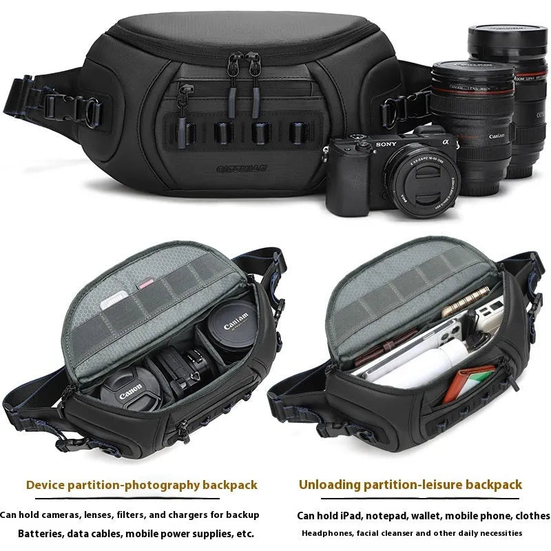 Waterproof Oxford cloth DSLR camera shoulder bag in black, grey or green colours