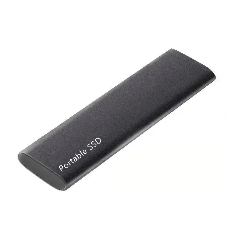 External SSD portable storage drive with ultra-thin metal shell in red, black, blue, and silver colour options