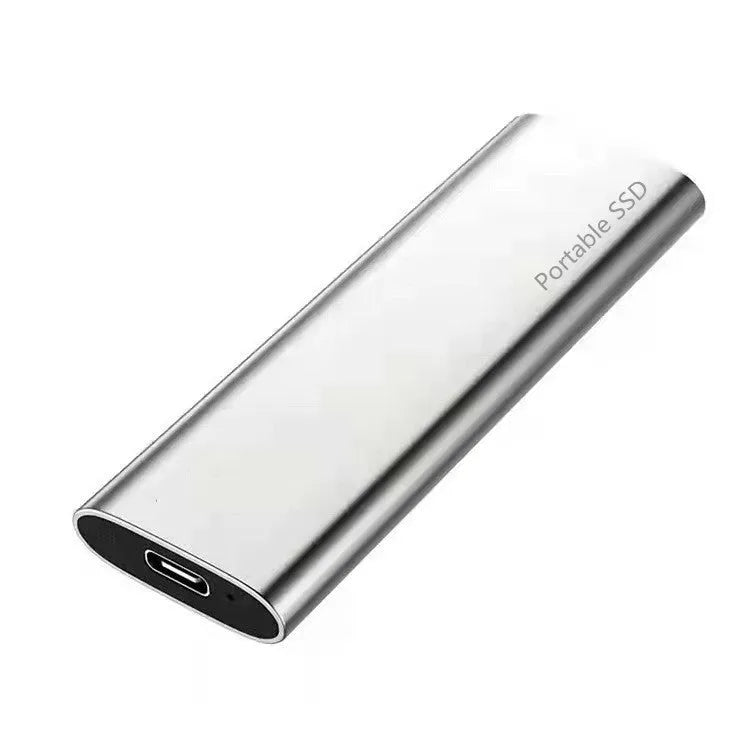 External SSD portable storage drive with ultra-thin metal shell in red, black, blue, and silver colour options