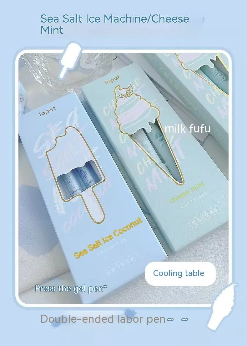 Set of four double-headed ice cream sponge press pens with 0.5mm tips for calligraphy