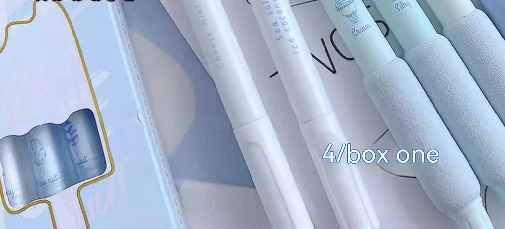 Set of four double-headed ice cream sponge press pens with 0.5mm tips for calligraphy