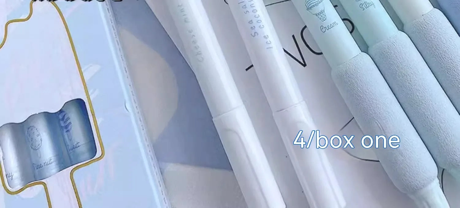 Set of four double-headed ice cream sponge press pens with 0.5mm tips for calligraphy